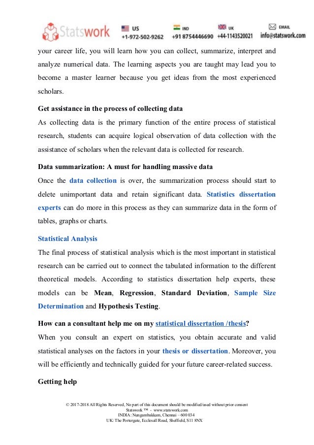 Dissertation statistics consultant